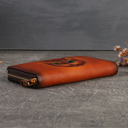 Cat Vogue Vintage Leather Wallet