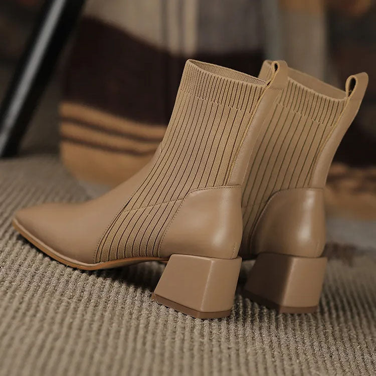 Nobletta Knitted Heel Boots