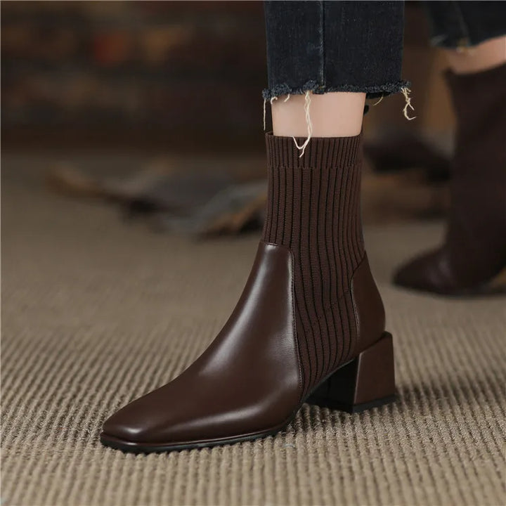 Nobletta Knitted Heel Boots