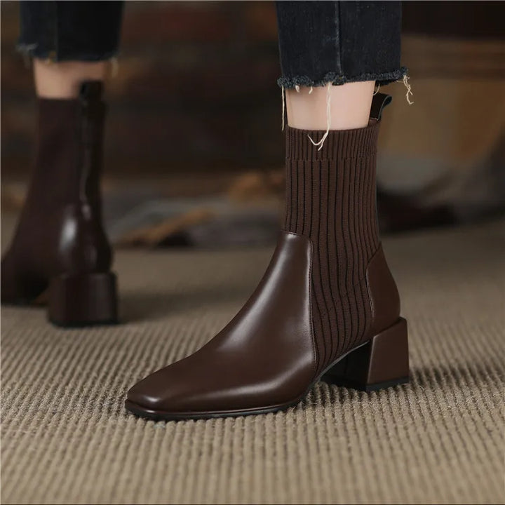 Nobletta Knitted Heel Boots