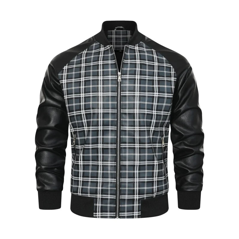 Montford Grid Leather Jacket