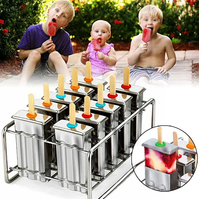 Stainless Steel Popsicle Mold Set with Holder