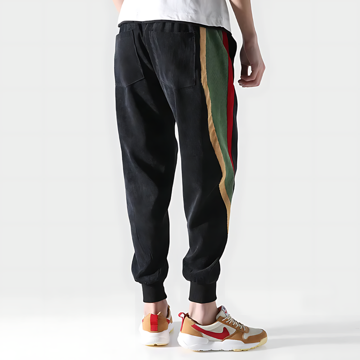 Retro Striped Corduroy Cargo Joggers