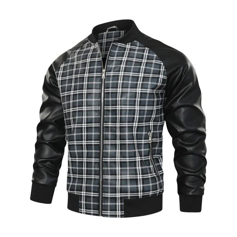 Montford Grid Leather Jacket