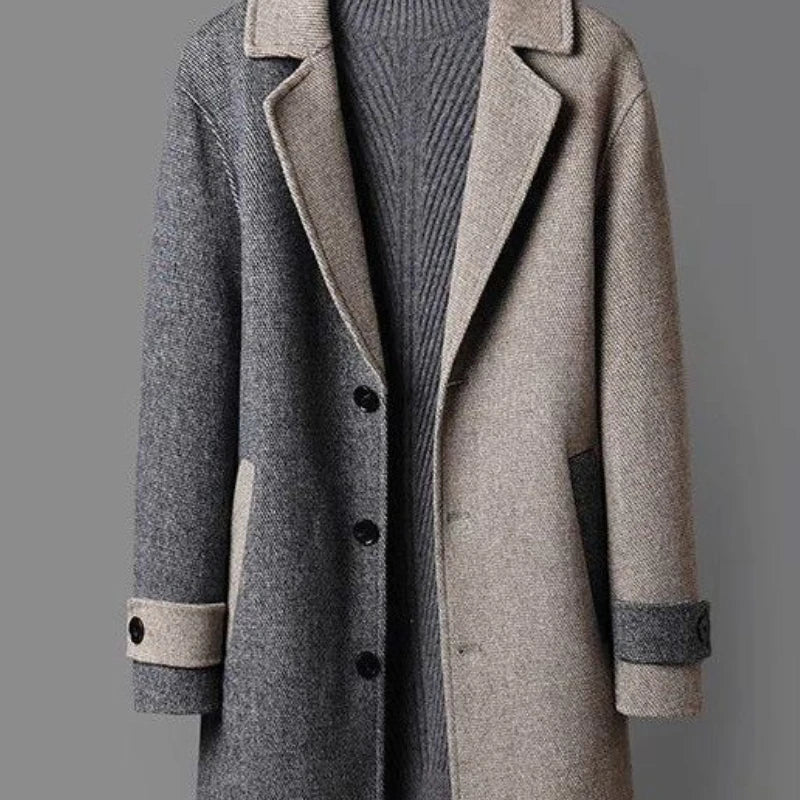 Langston Woolen Dual-Tone Coat