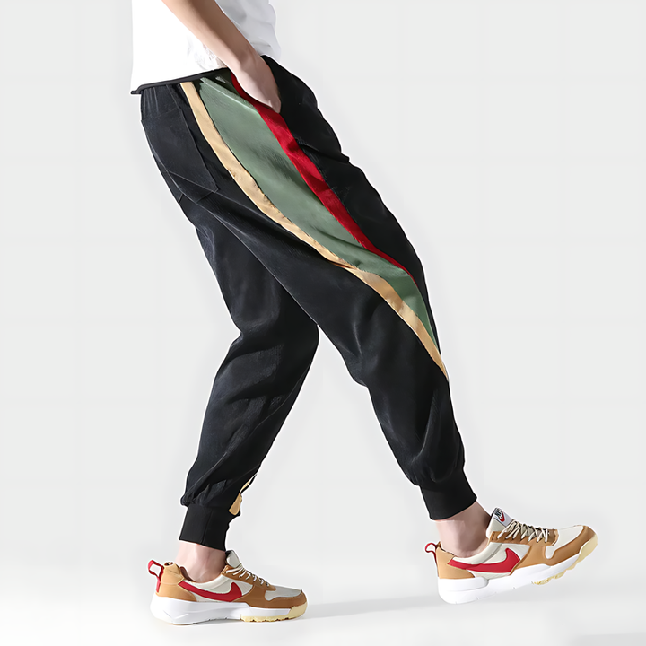 Retro Striped Corduroy Cargo Joggers