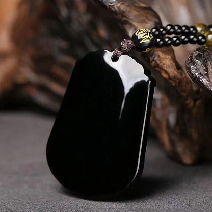 Obsidian Dragon & Tiger Pendant + Necklace [Free Today]