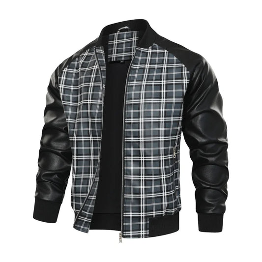 Montford Grid Leather Jacket