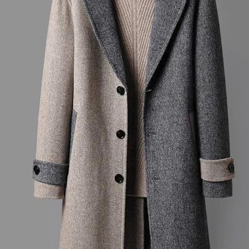 Langston Woolen Dual-Tone Coat