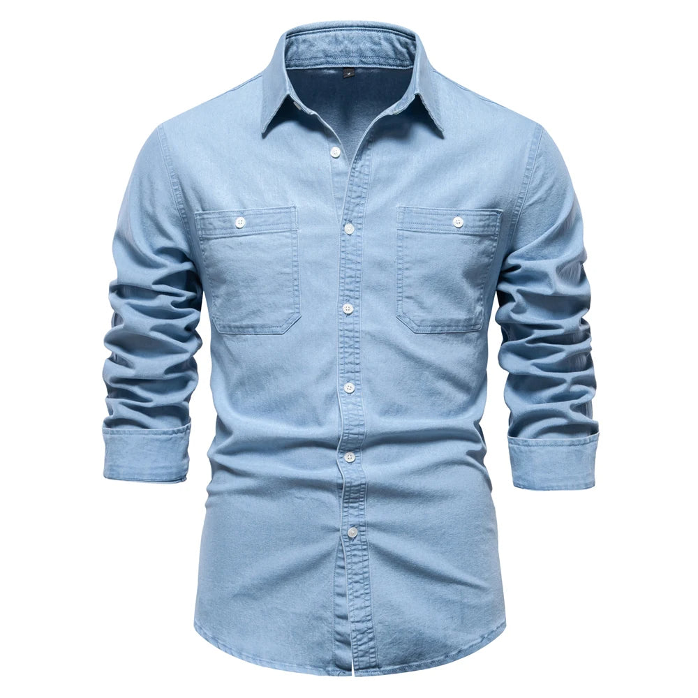 TailorFlex Men's Denim Shirt