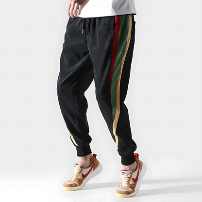 Retro Striped Corduroy Cargo Joggers