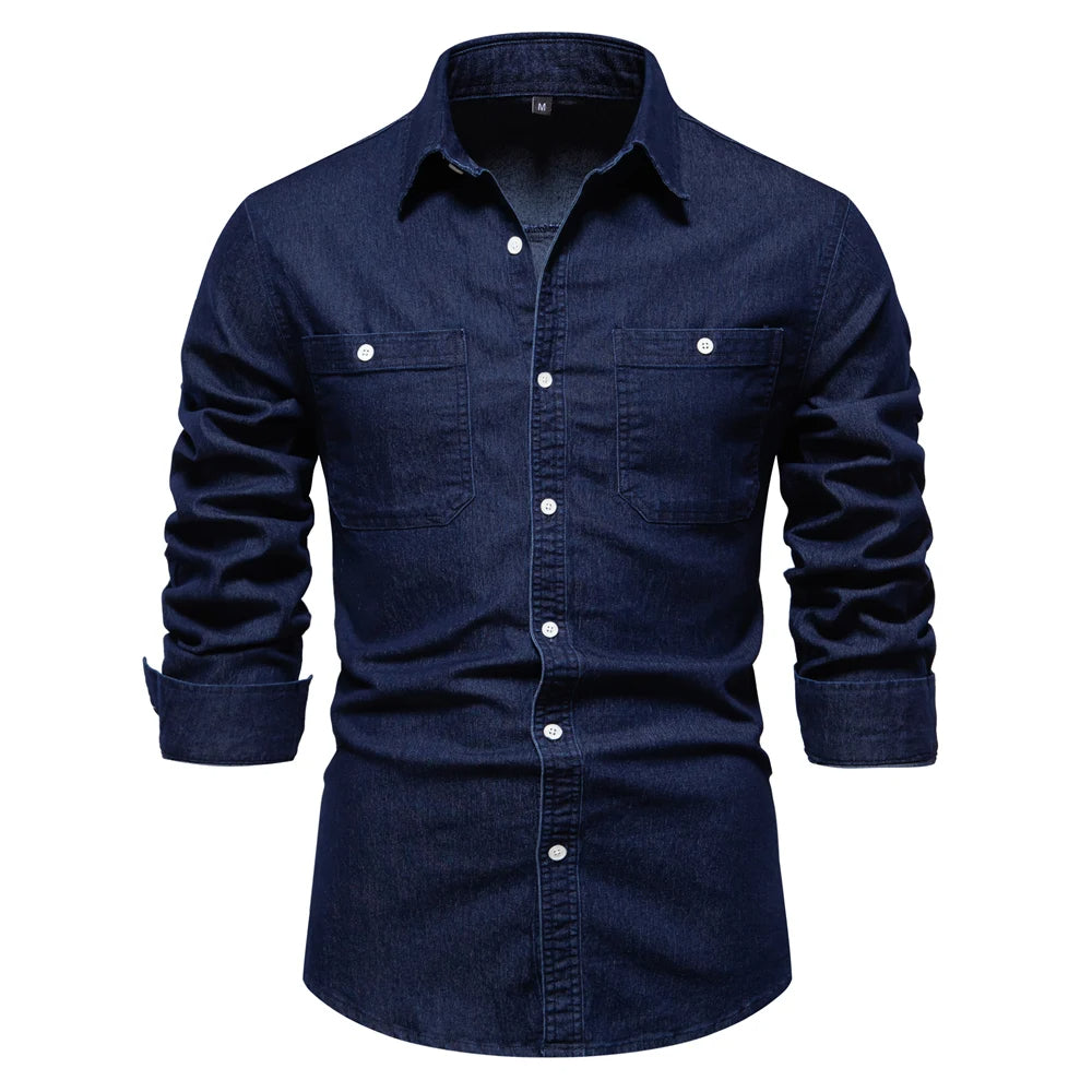 TailorFlex Men's Denim Shirt