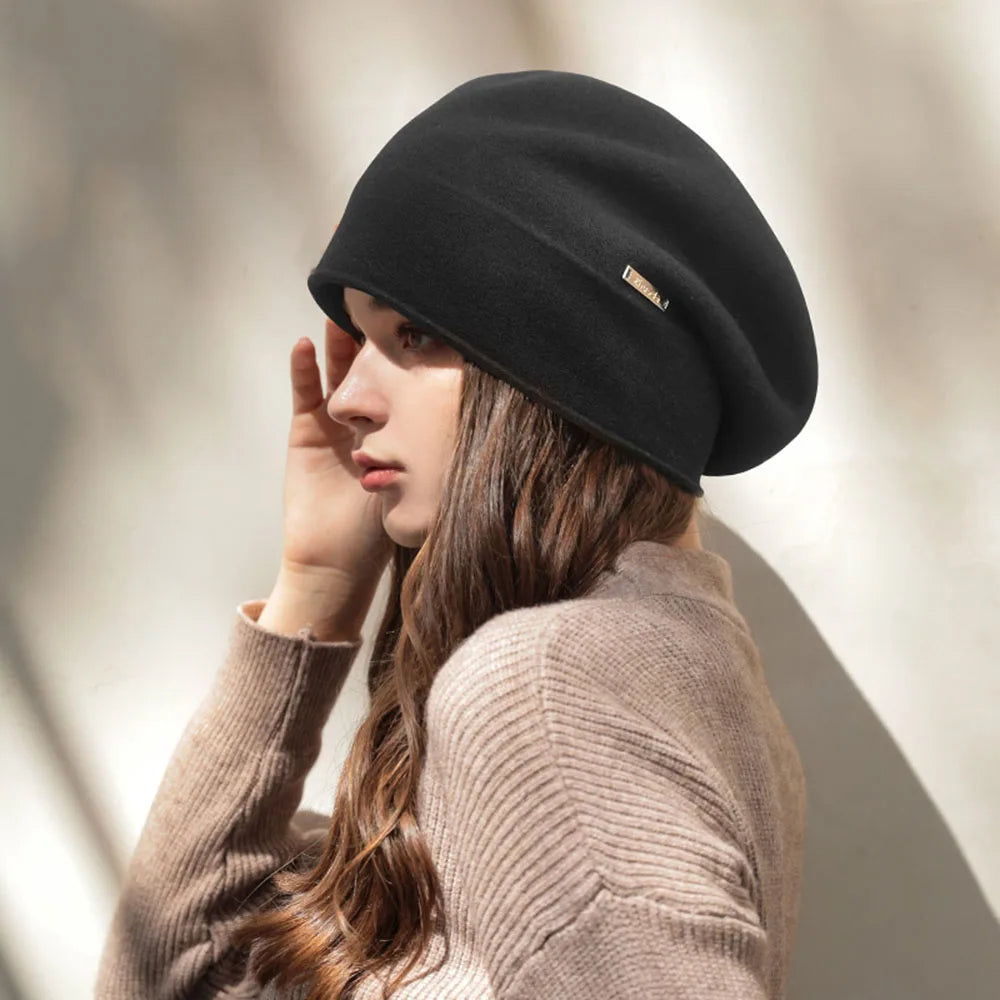 Slouchy Soft Cashmere Blend Beret