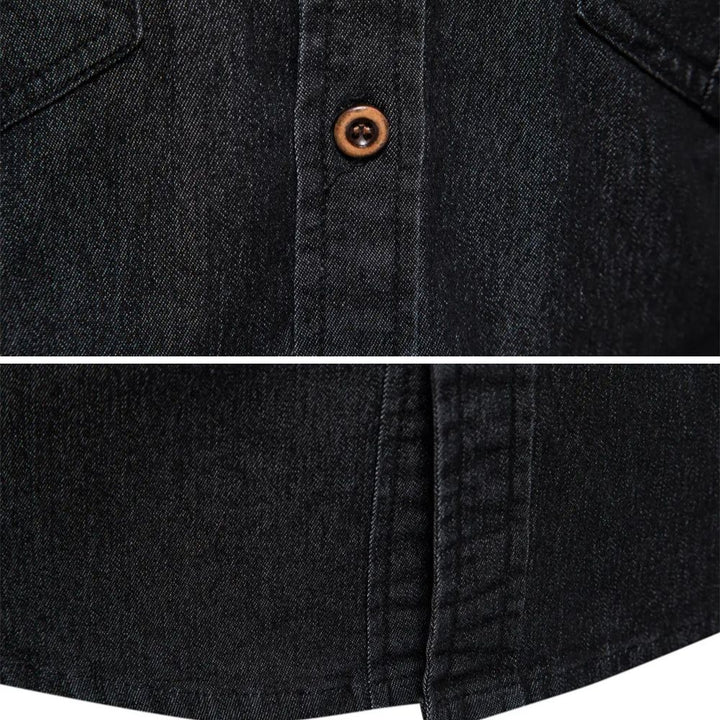 AdaptiveFit Cotton Denim Shirt: Tailored for Men