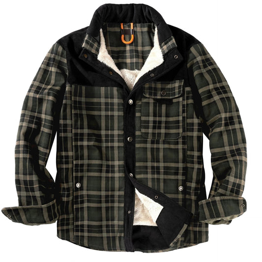 Plaid Flare Fleece Shirt Jacket