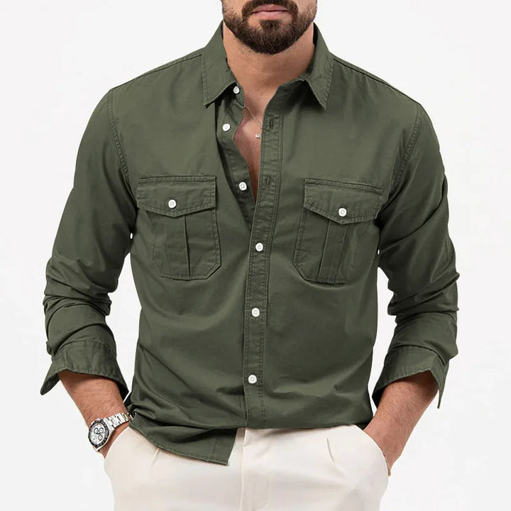 Slim Fit Multi-Pocket Workwear Shirt