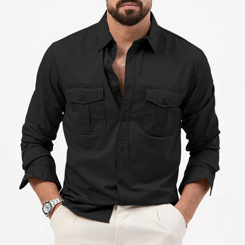 Slim Fit Multi-Pocket Workwear Shirt