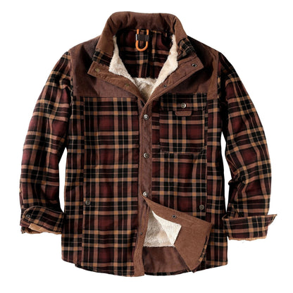 Plaid Flare Fleece Shirt Jacket