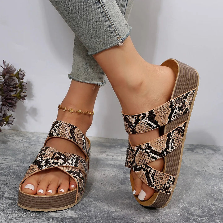 Glamour Glow Corky Wave Platform Sandals