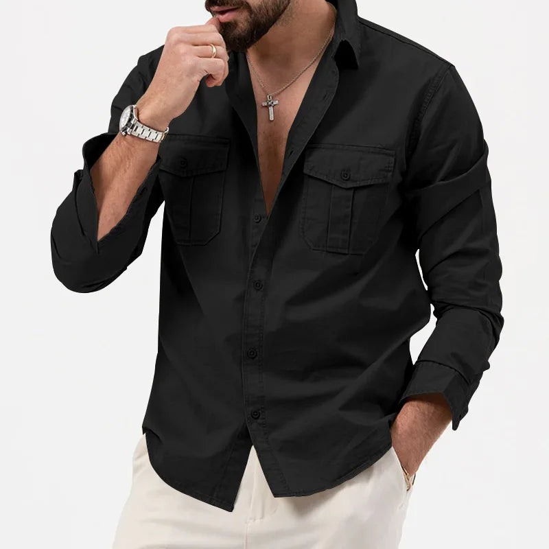 Slim Fit Multi-Pocket Workwear Shirt