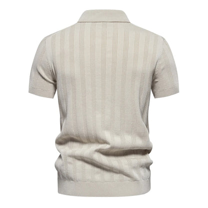 Men's Vintage Ribbed Polo Shirt