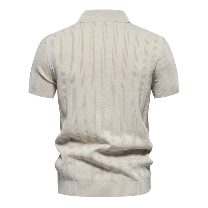 Men's Vintage Ribbed Polo Shirt