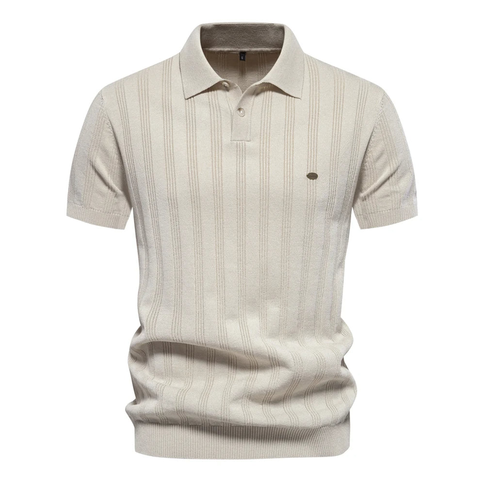 Men's Vintage Ribbed Polo Shirt