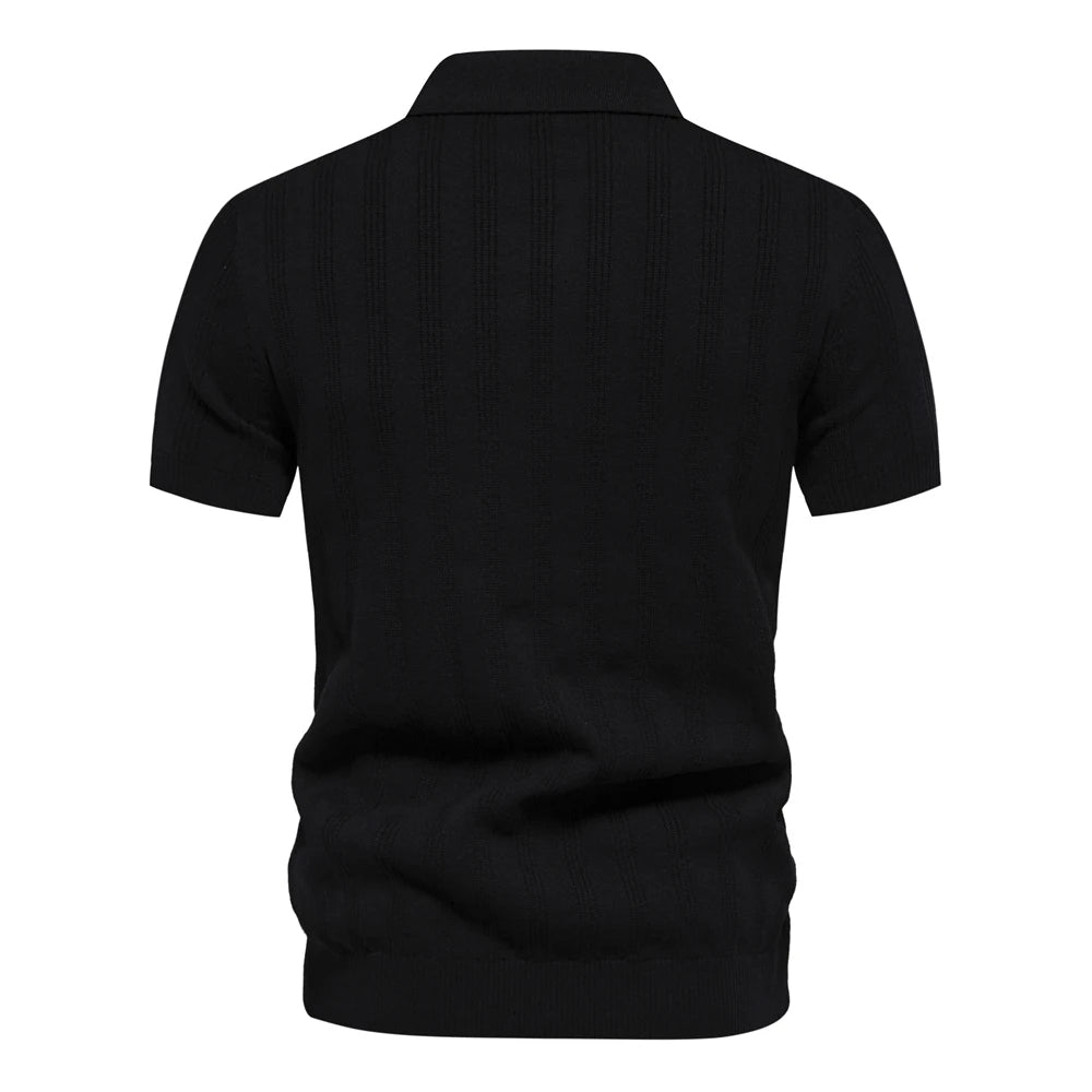 Men's Vintage Ribbed Polo Shirt