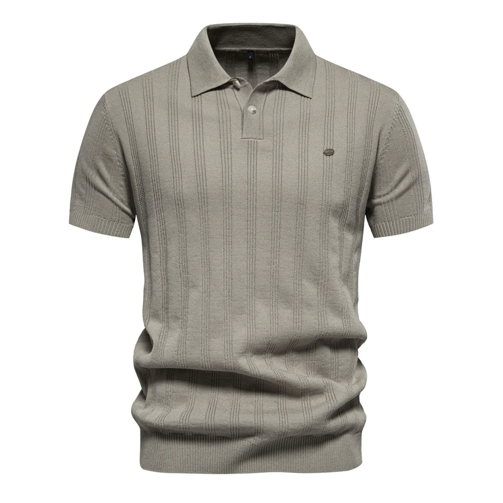 Men's Vintage Ribbed Polo Shirt