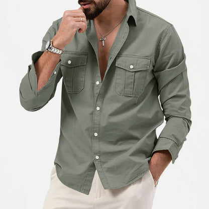 Slim Fit Multi-Pocket Workwear Shirt