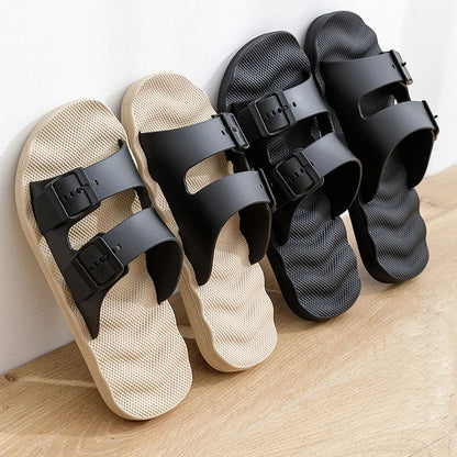 Soft-Sole Dual-Strap Slide Sandals