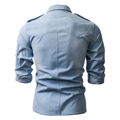 Sleek Slim-Fit Shirt with Zipper Sleeve Detail