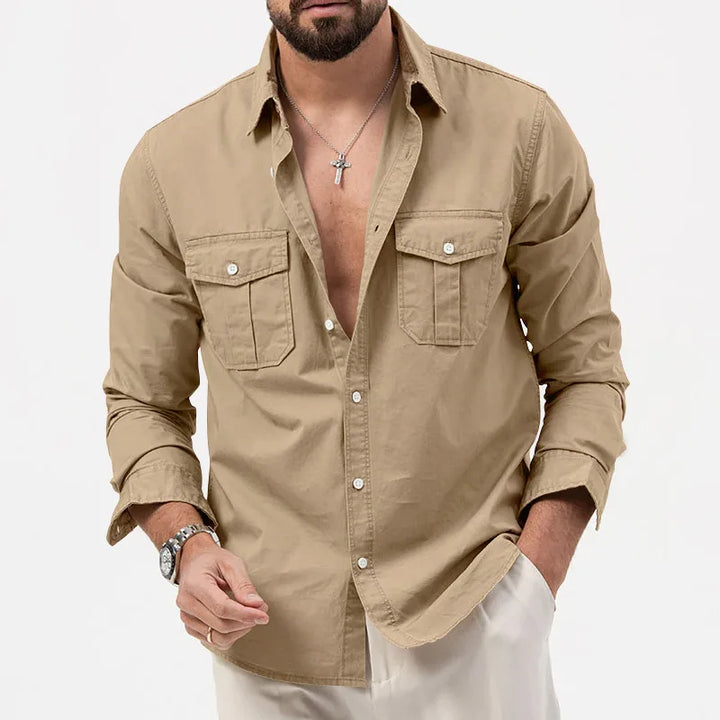 Slim Fit Multi-Pocket Workwear Shirt