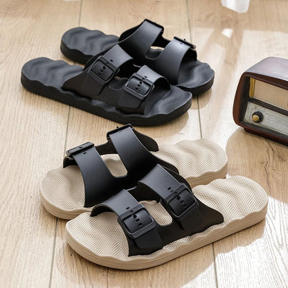 Soft-Sole Dual-Strap Slide Sandals