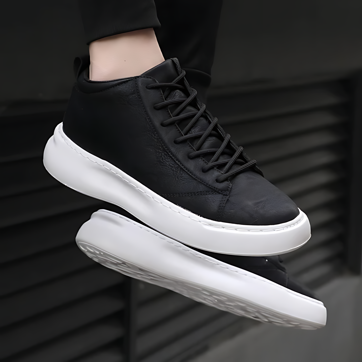 Trendsetting High Sole Lace-Up Sneakers