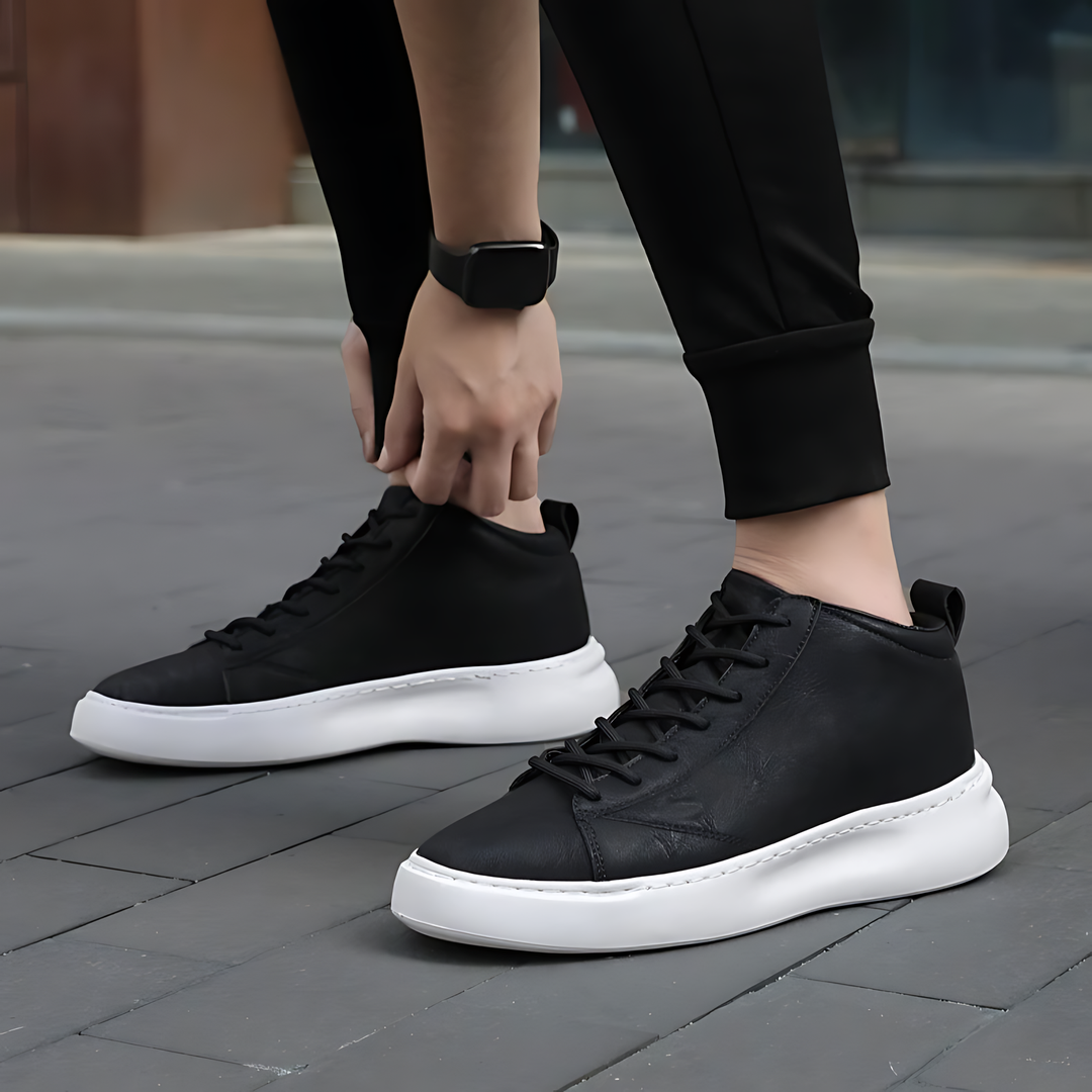 Trendsetting High Sole Lace-Up Sneakers