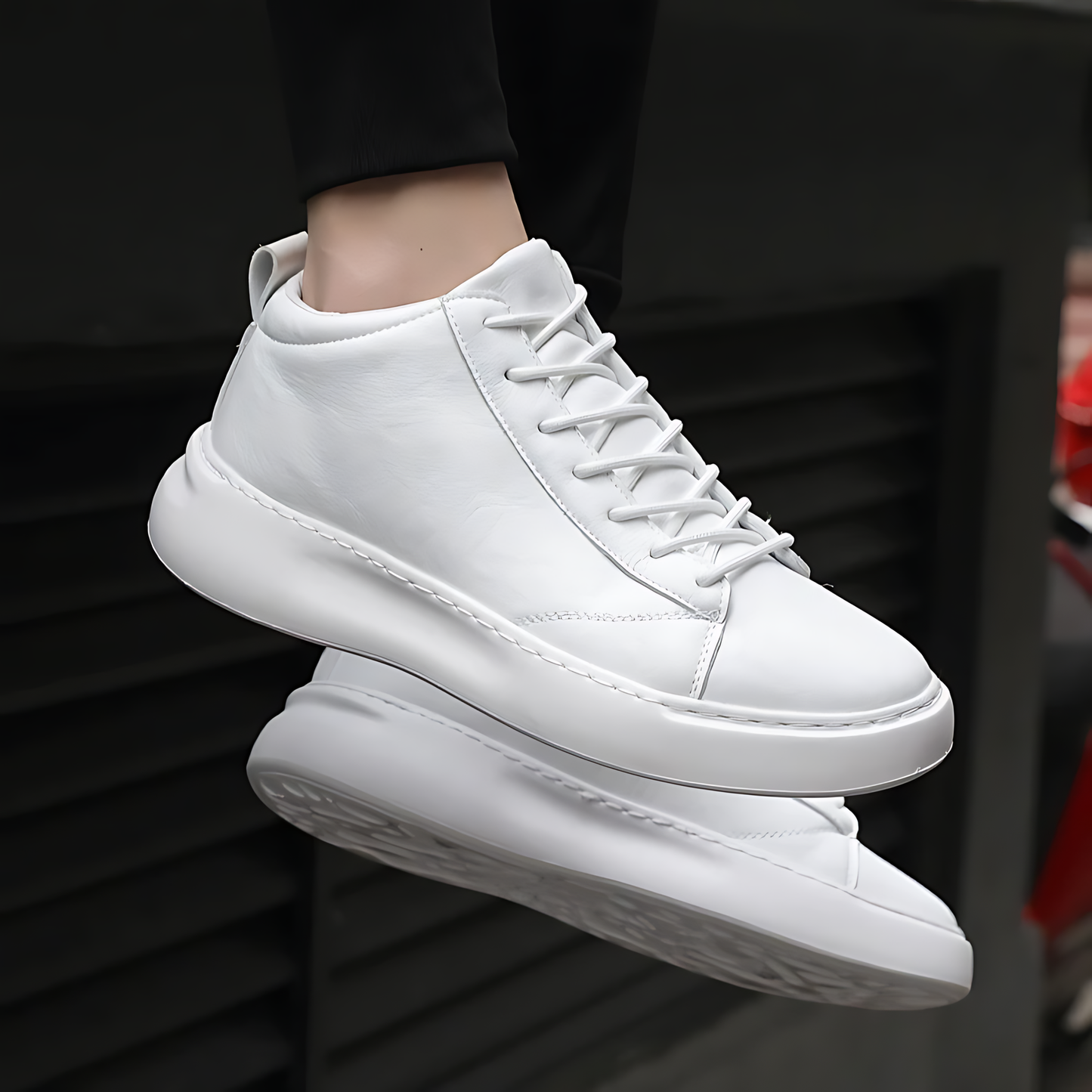 Trendsetting High Sole Lace-Up Sneakers