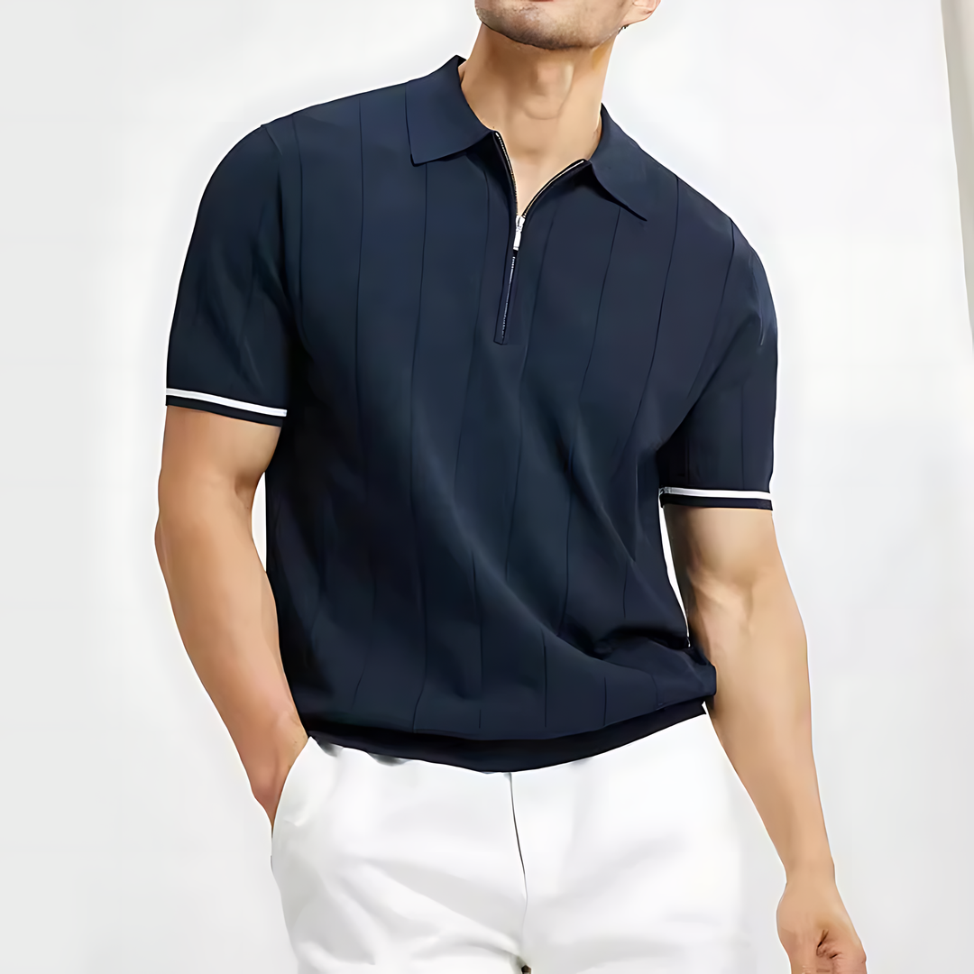 Classic Zippered Polo Shirt