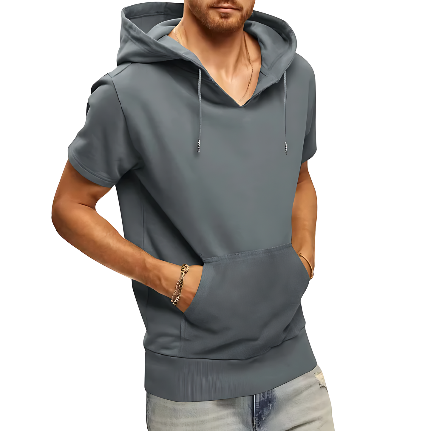 Elite Men's Short-Sleeve Hooded Performance Top