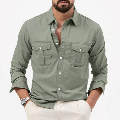 Slim Fit Multi-Pocket Workwear Shirt