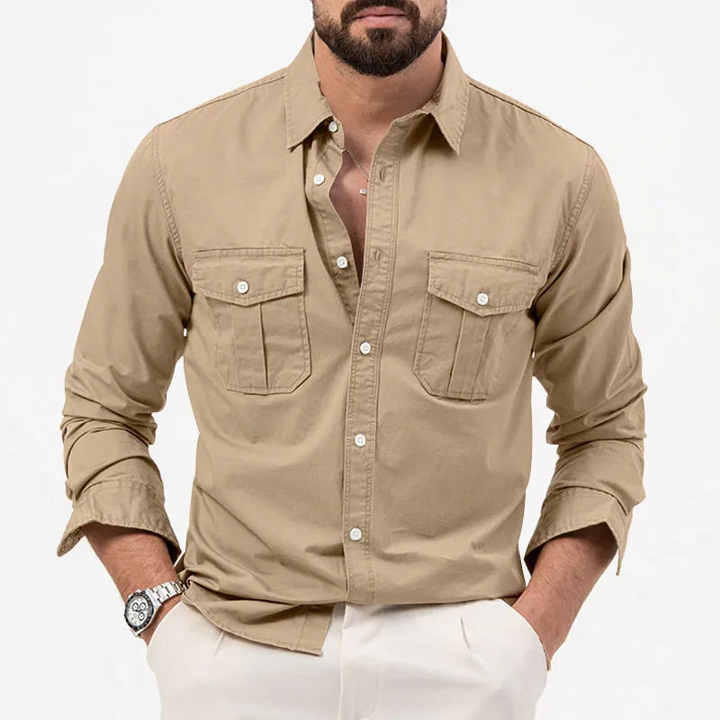 Slim Fit Multi-Pocket Workwear Shirt