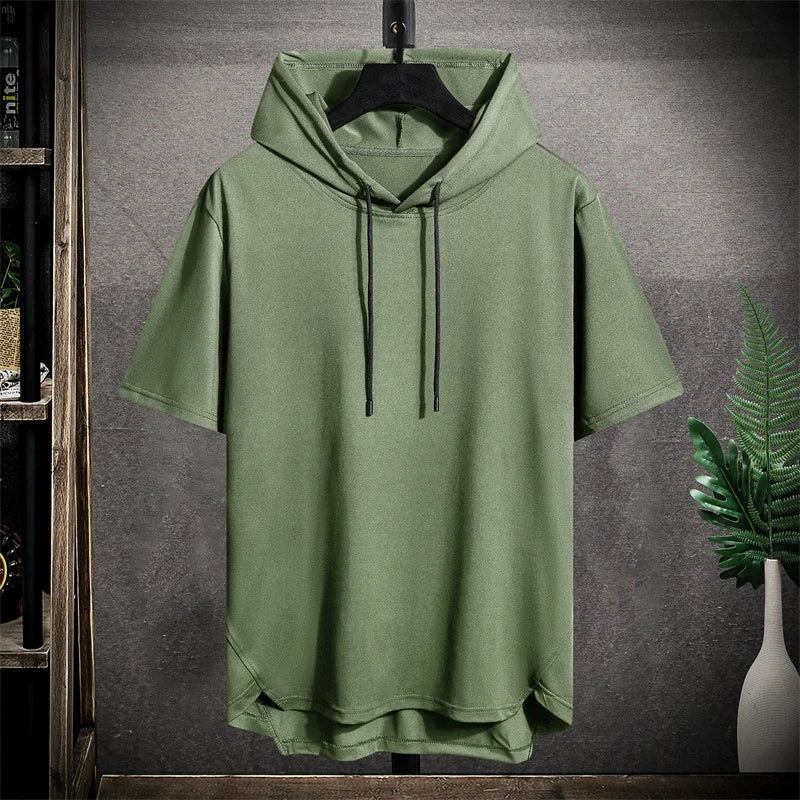 Athletic Quick-Dry Oversized Hooded T-Shirt