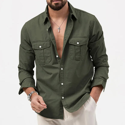 Slim Fit Multi-Pocket Workwear Shirt