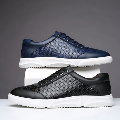 Men's Classic Woven Leather Sneakers