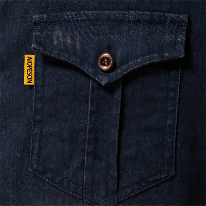 AdaptiveFit Cotton Denim Shirt: Tailored for Men