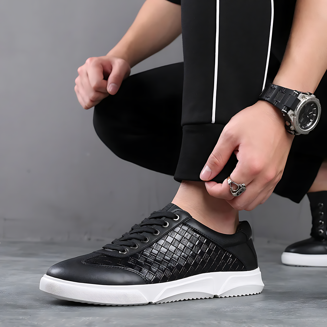 Men's Classic Woven Leather Sneakers