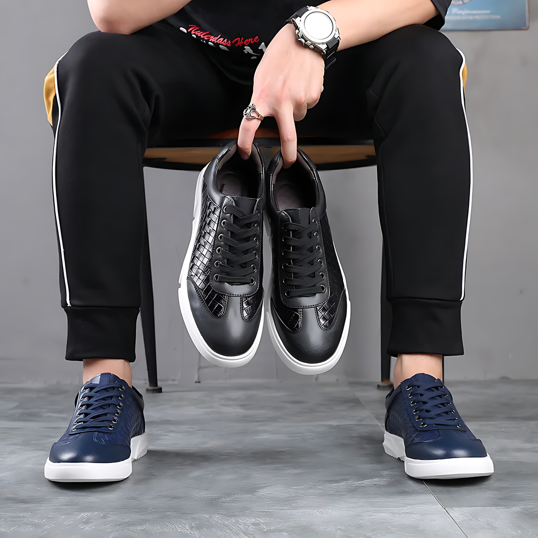 Men's Classic Woven Leather Sneakers