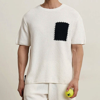 Knitted Style T-Shirt with O-Neck