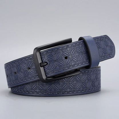 Classic Embossed PU Leather Belt for Men