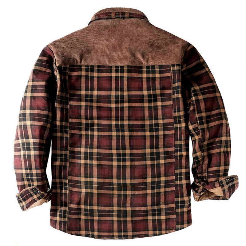 Plaid Flare Fleece Shirt Jacket